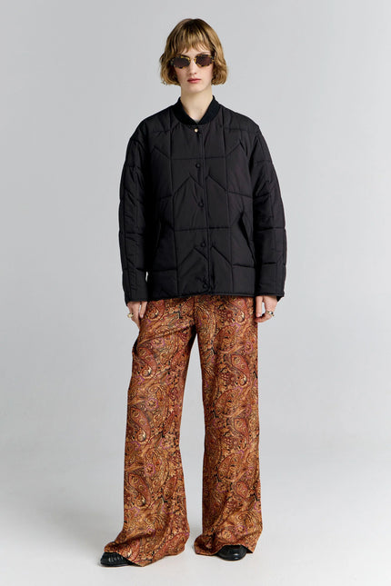 Karen Walker Quilted Monogram Jacket - Black/Brown