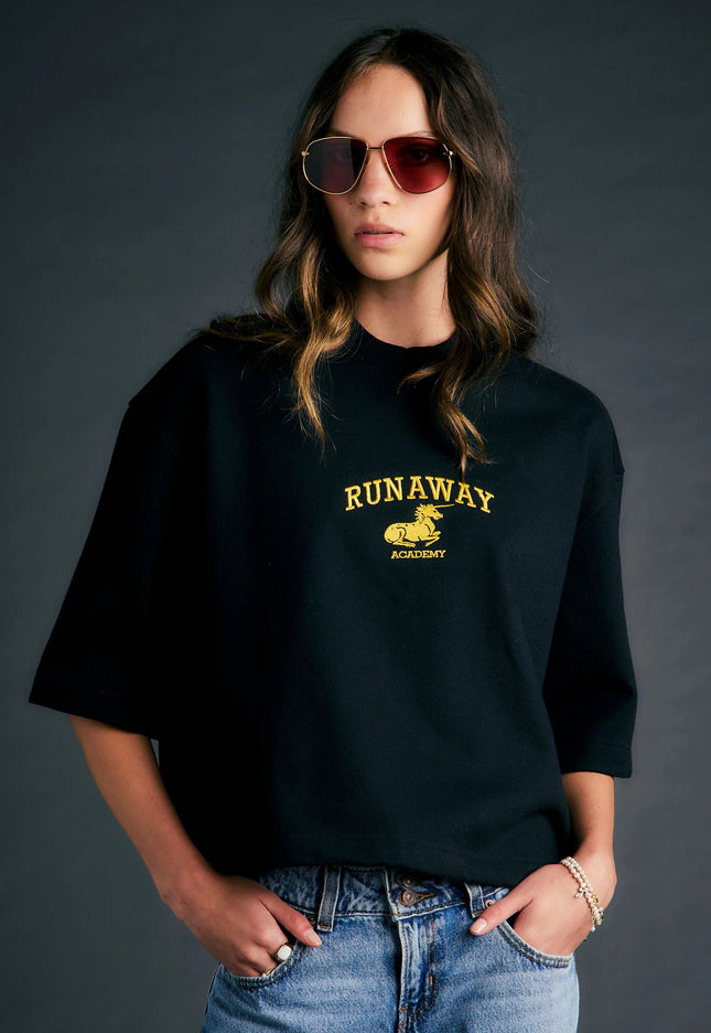 Karen Walker Runaway Academy Top - Black/Gold