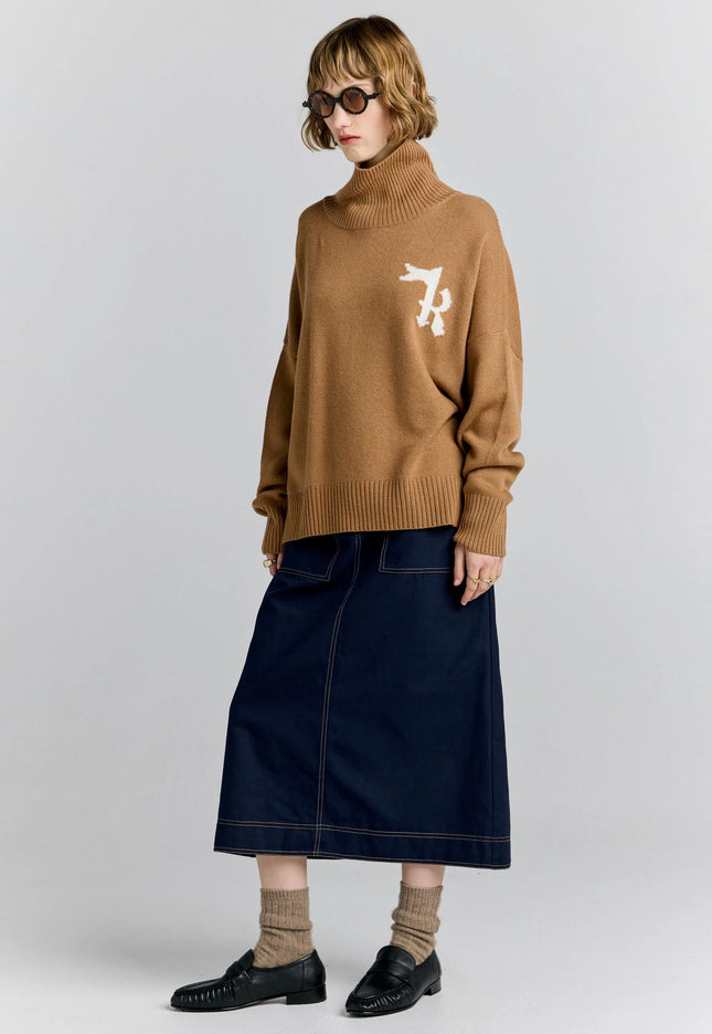 Karen Walker K Flag Sweater - Tan