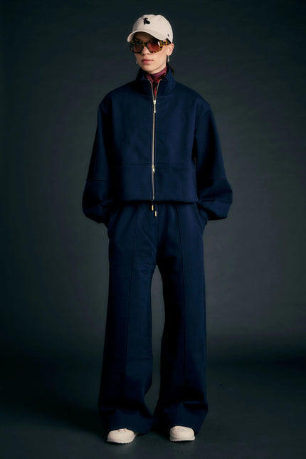 Karen Walker Pin Tuck Track Pants - Navy