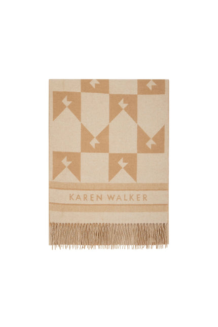 Karen Walker Monogram Jacquard Scarf - Cream/Tan