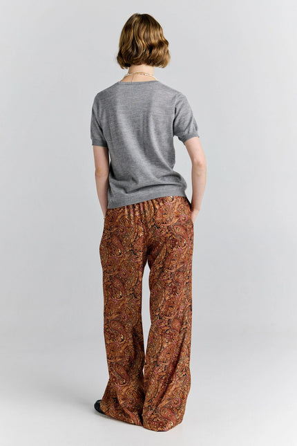 Karen Walker Palazzo Lounge Pants - Burgundy Multi
