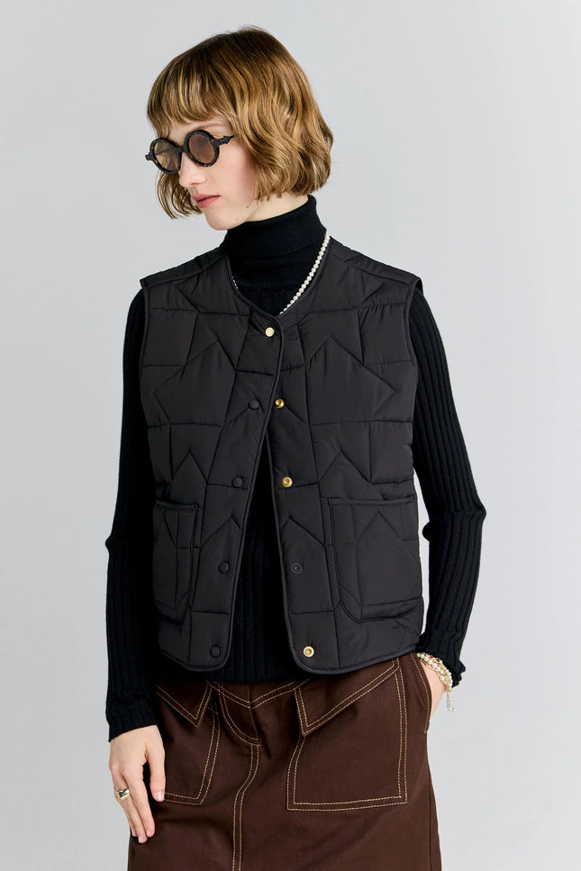 Karen Walker Quilted Drift Vest - Black