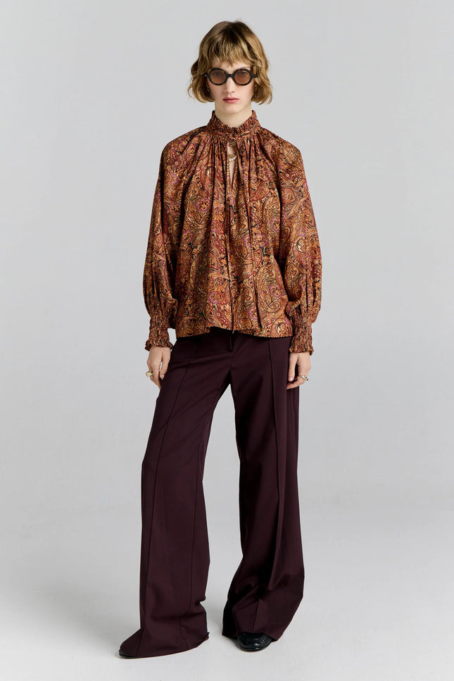 Karen Walker Province Blouse - Burgundy Multi