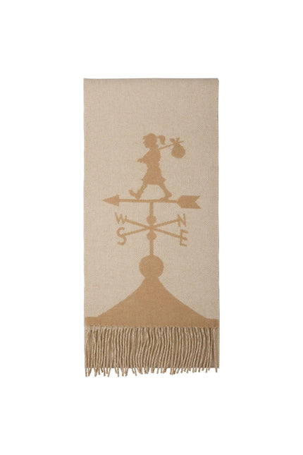 Karen Walker Weather Shop Jacquard Scarf - Cream/Tan