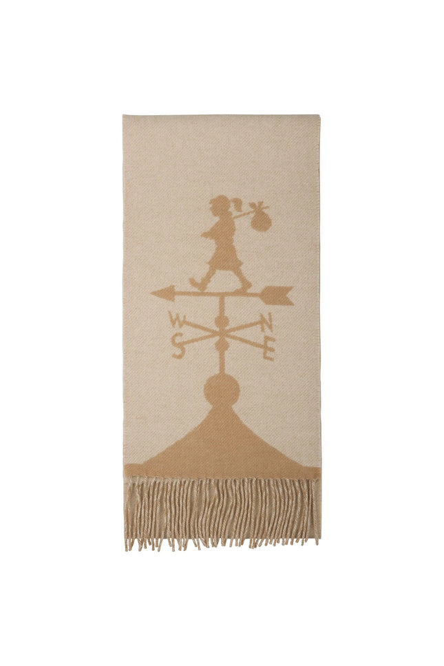 Karen Walker Weather Shop Jacquard Scarf - Cream/Tan