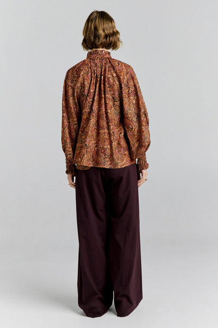 Karen Walker Province Blouse - Burgundy Multi