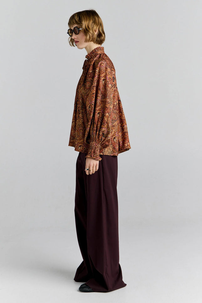 Karen Walker Province Blouse - Burgundy Multi