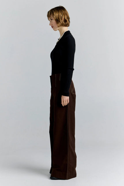 Karen Walker Chevalier Pants - Chocolate