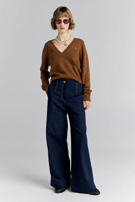 Karen Walker Chevalier Pants - Navy