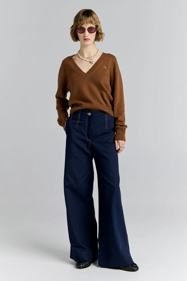 Karen Walker Chevalier Pants - Navy