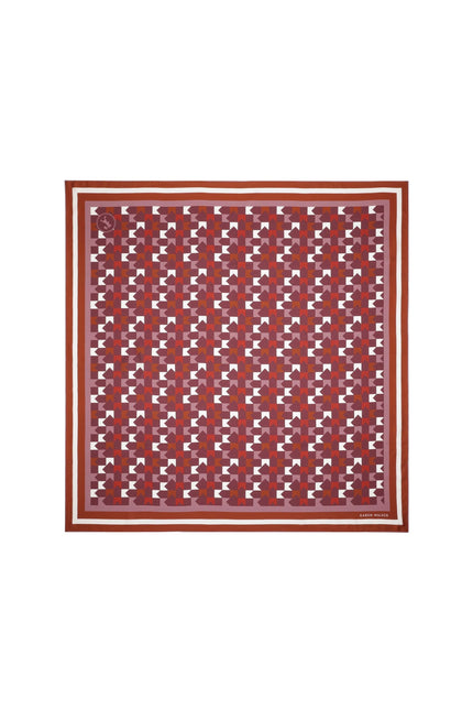 Karen Walker Monogram Large Check Classic Scarf - Plum Multi