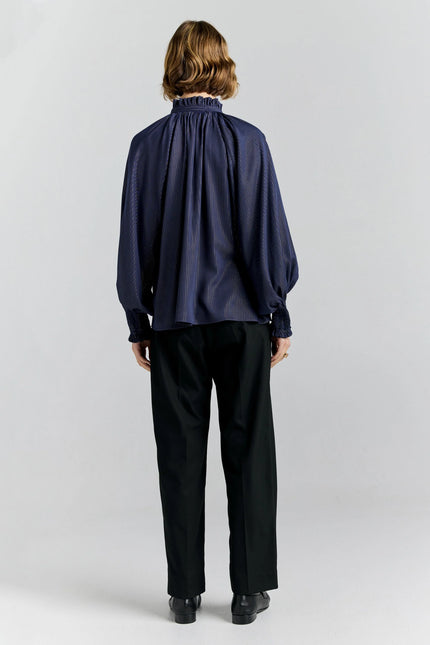 Karen Walker Province Blouse - Navy