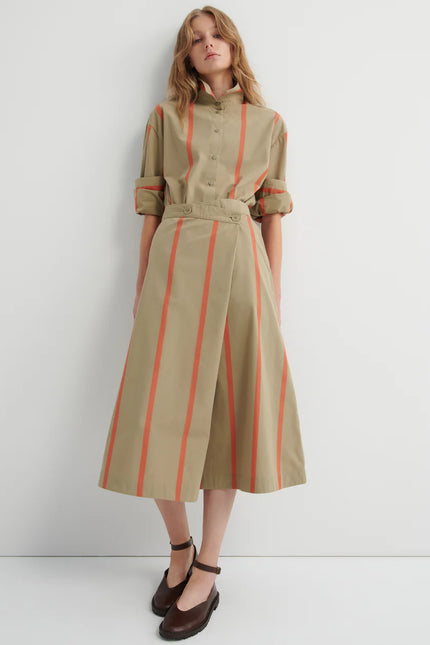 Kowtow Fold Skirt - Nasturtium Stripe