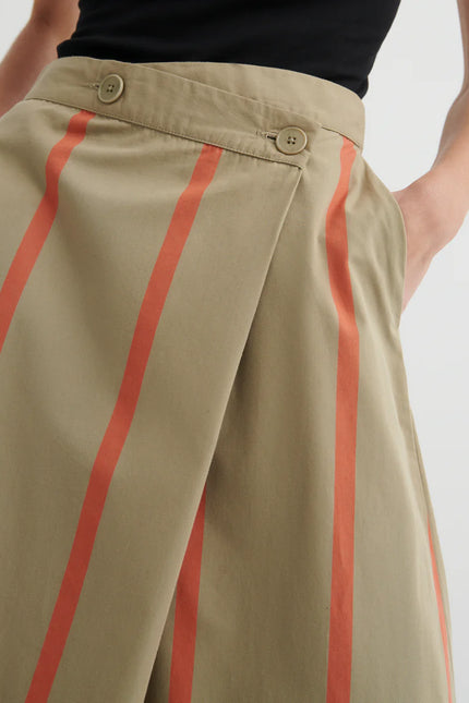 Kowtow Fold Skirt - Nasturtium Stripe