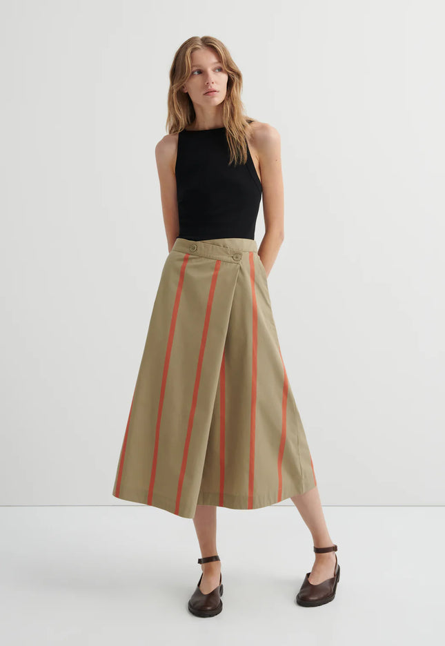 Kowtow Fold Skirt - Nasturtium Stripe