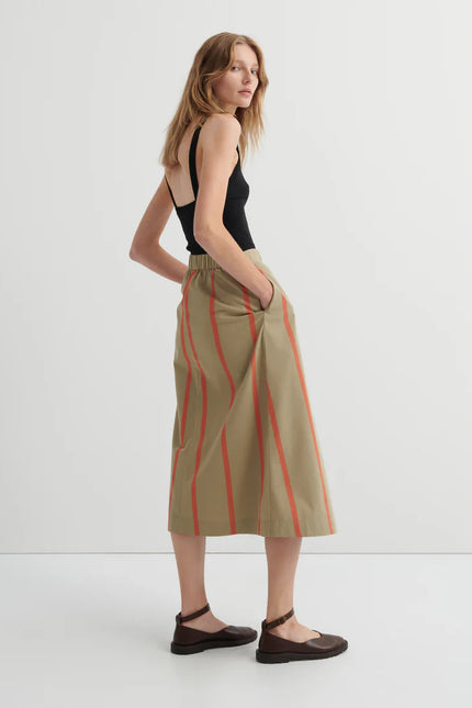 Kowtow Fold Skirt - Nasturtium Stripe