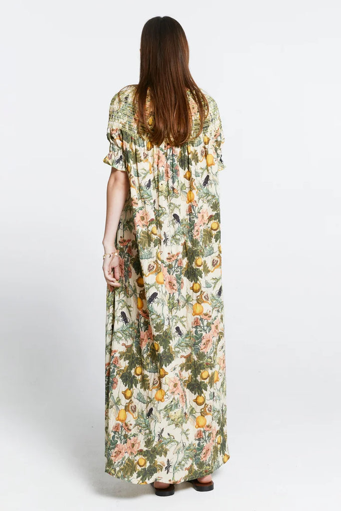 Karen Walker Gaia Smocked Dress- Insects and Fruit