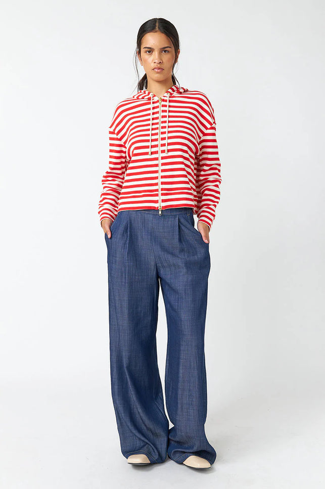 Sylvester Stripey Hoodie - Red Stripe