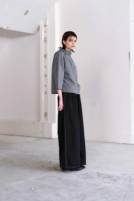 Otsu Ihojin Short Sleeve Linen - Pin Check