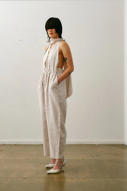 Otsu Kaguya Overall - Linen - Pin Check