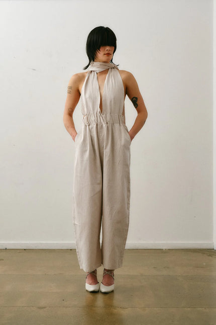 Otsu Kaguya Overall - Linen - Pin Check