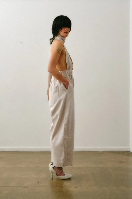 Otsu Kaguya Overall - Linen - Pin Check