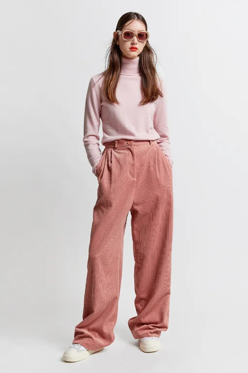 Karen Walker Long Workwear Pants - Organic Cotton Corduroy - Rose