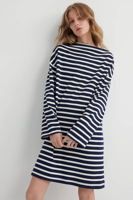 Kowtow Measure Dress - Uniform Stripe