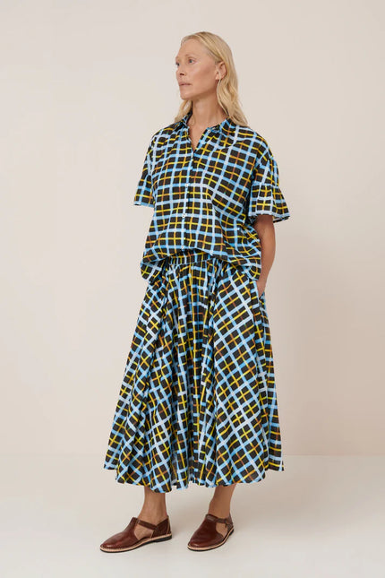 Kowtow Motion Skirt - Neon Tartan