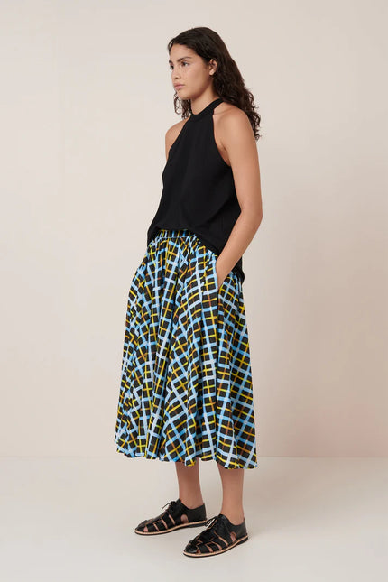 Kowtow Motion Skirt - Neon Tartan