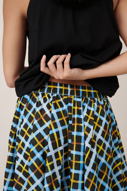 Kowtow Motion Skirt - Neon Tartan