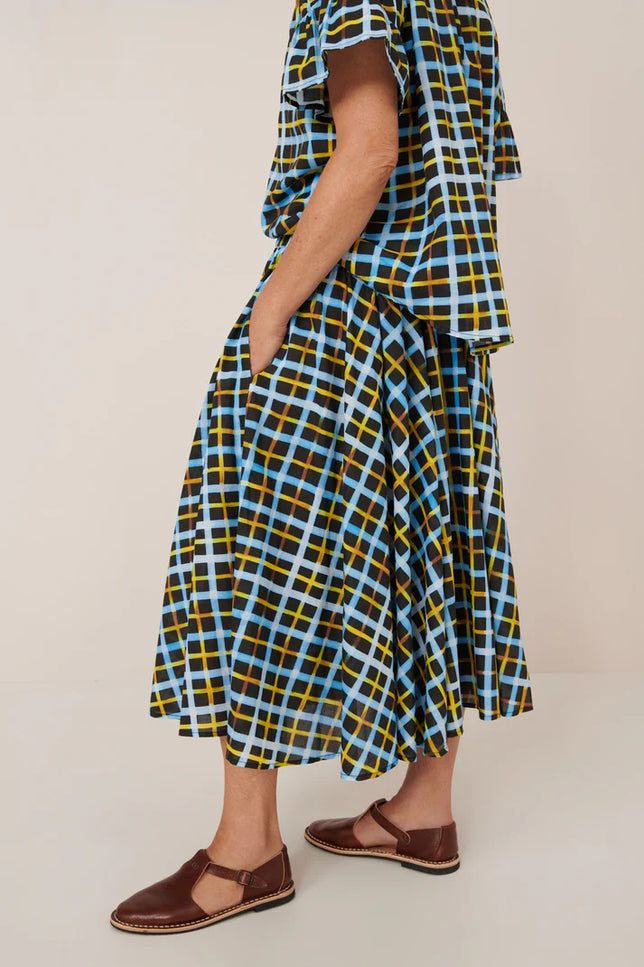Kowtow Motion Skirt - Neon Tartan