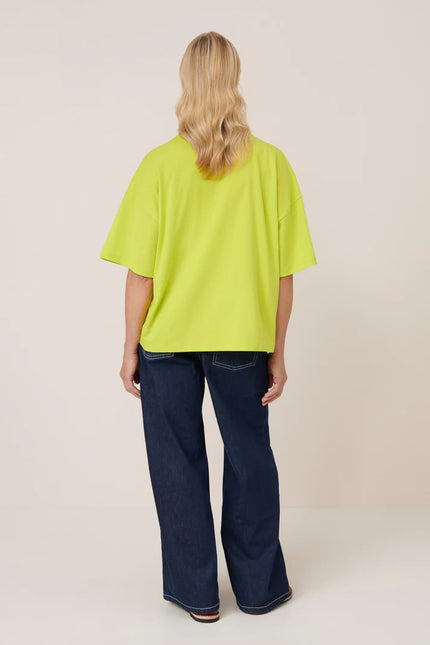 Kowtow Oversized Boxy Tee - Fluro Yellow