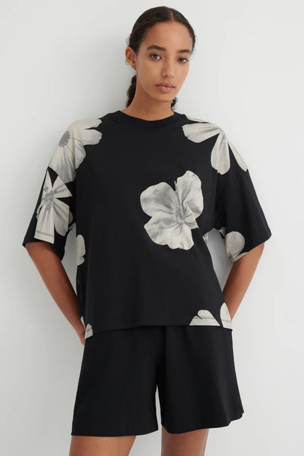 Kowtow Oversized Boxy Tee - Monochrome Floral