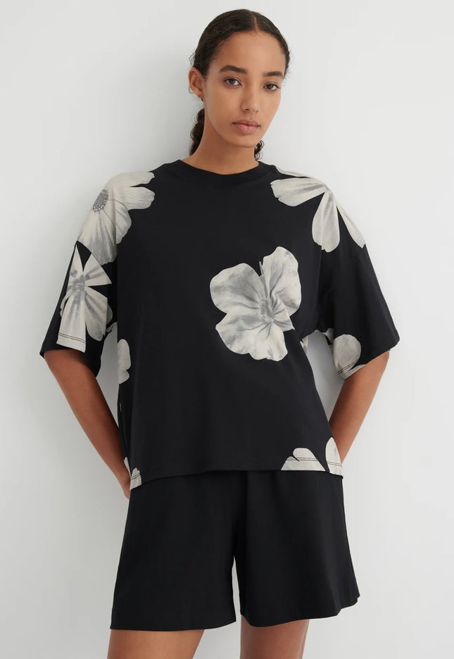 Kowtow Oversized Boxy Tee - Monochrome Floral