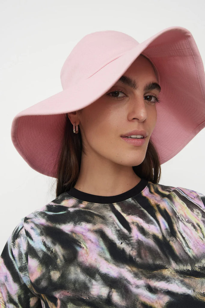 Kowtow Parasol Hat - Denim - Light Pink