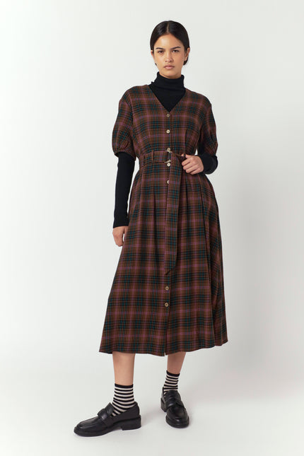 Sylvester Plaid Dress - Mocha