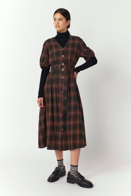 Sylvester Plaid Dress - Mocha