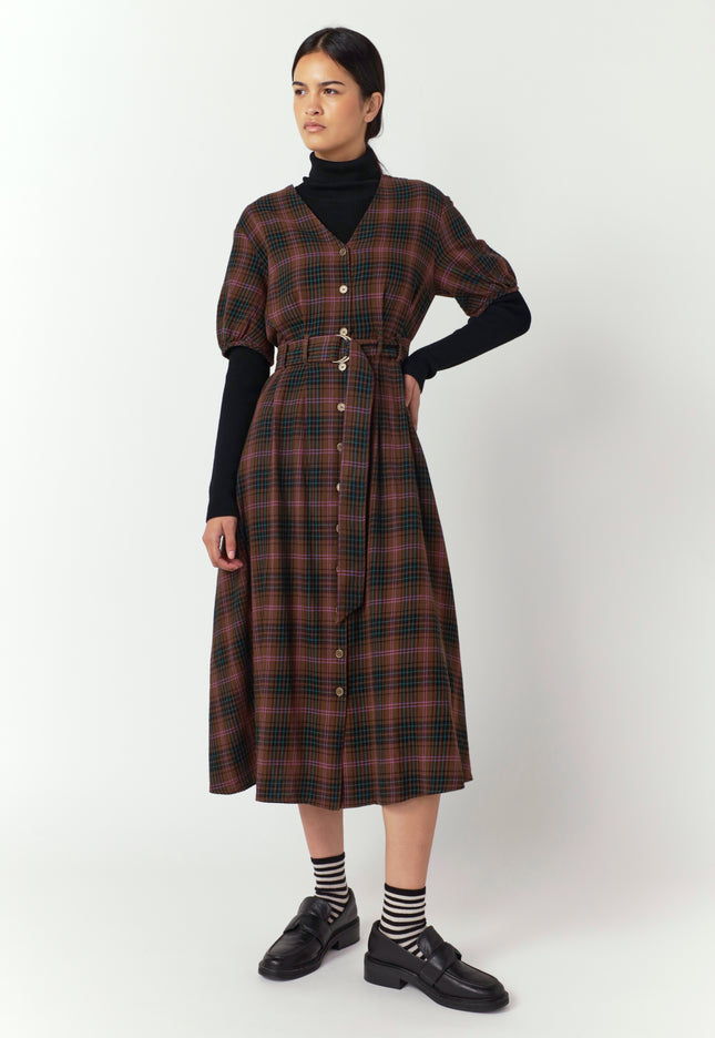 Sylvester Plaid Dress - Mocha