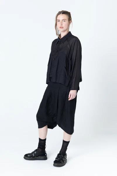 Company of Strangers Poised Shirt Jacket - Black Dobby