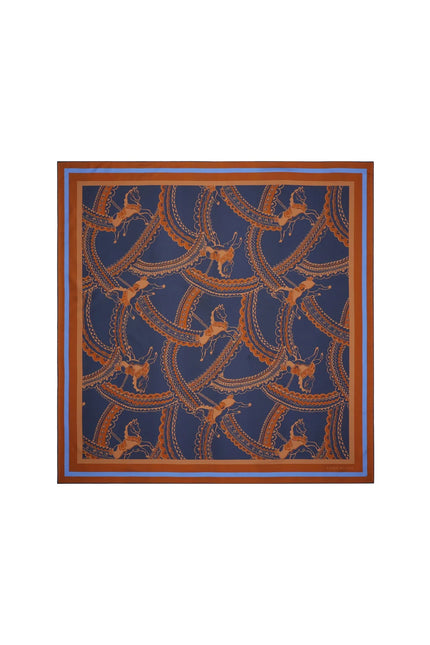 Karen Walker Carousel Classic Silk Scarf - Navy Multi