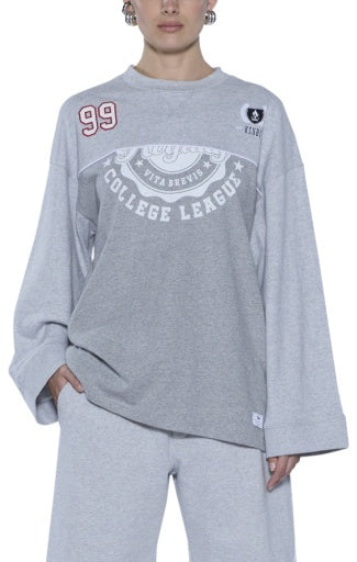 varsity boyfriend ls tee grey