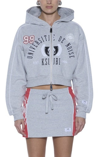 college origin zip hoodie grey marle