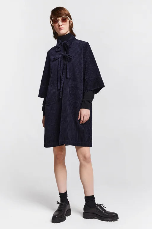 Karen Walker Summit Dress - Organic Cotton Corduroy - Navy