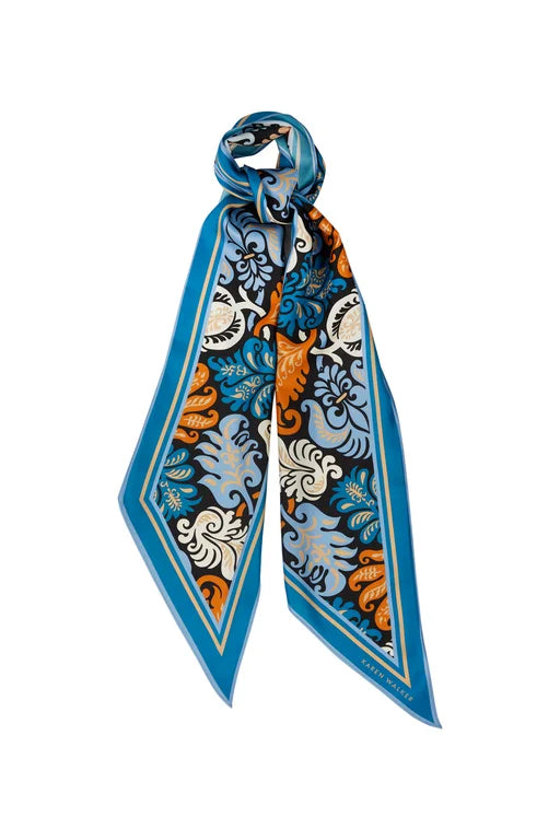 Karen Walker Tapestry Floral Sash Scarf - Silk Twill - Jewel Multi