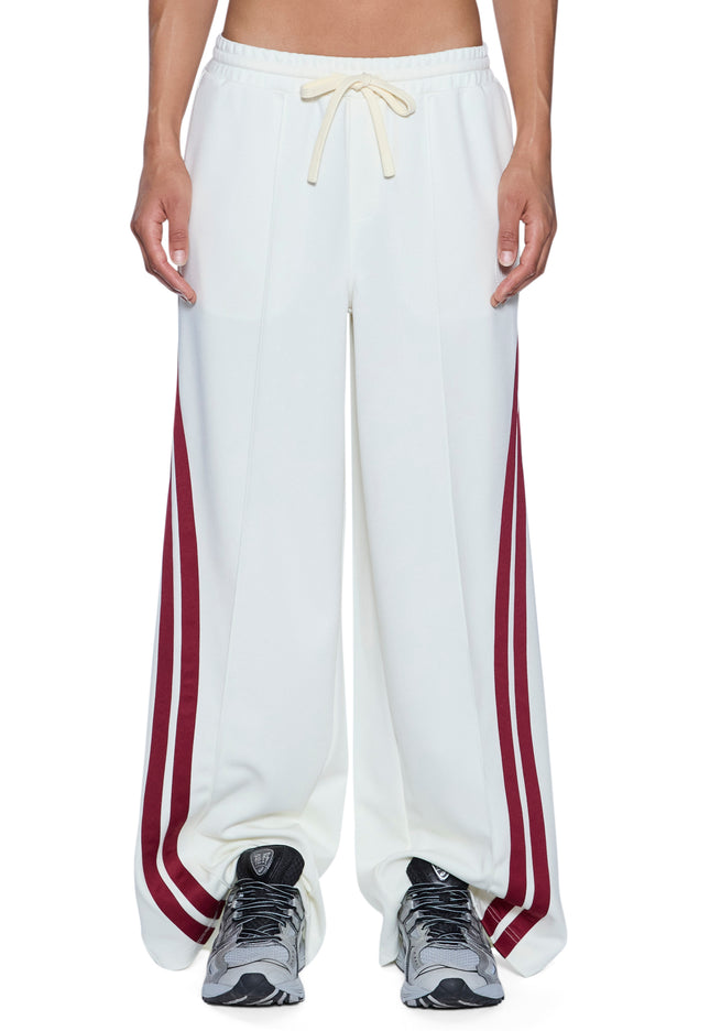Ksubi Origin Trackpant Off White Burgundy - Off White