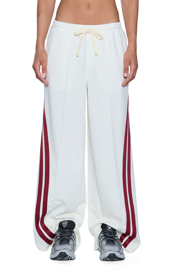Ksubi Origin Trackpant Off White Burgundy - Off White
