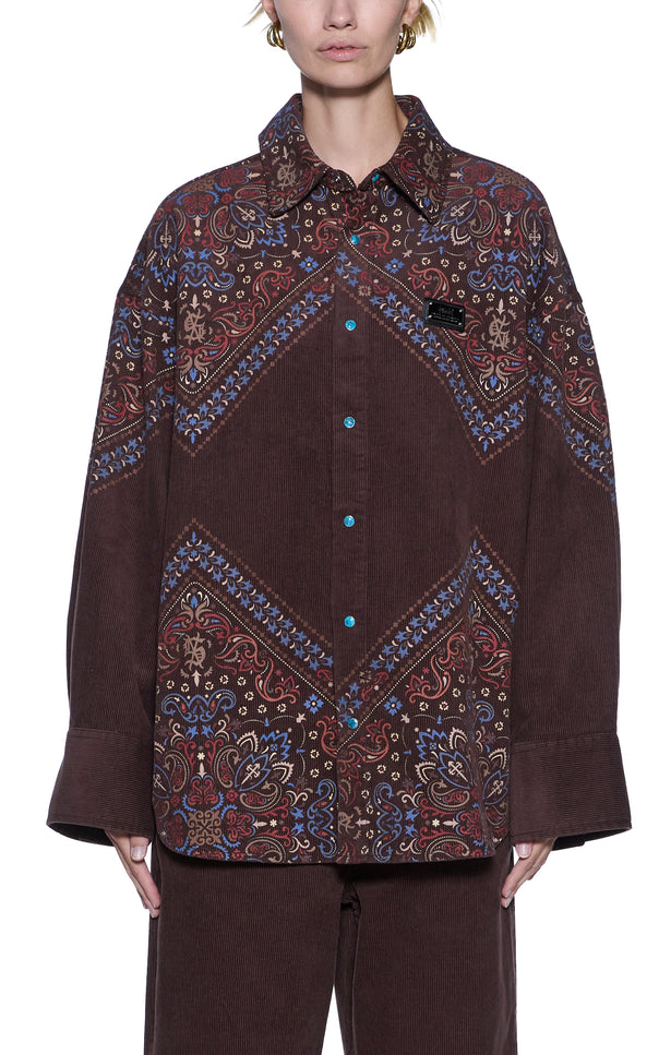 Ksubi Astra Shirt Folk Bandana - Brown