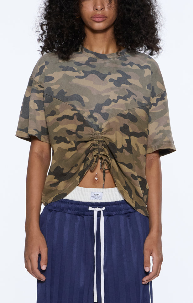 Ksubi Ruched Everyday SS Tee Camo - Green